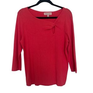 Philosophy Red Twist-Detail Long Sleeve Top